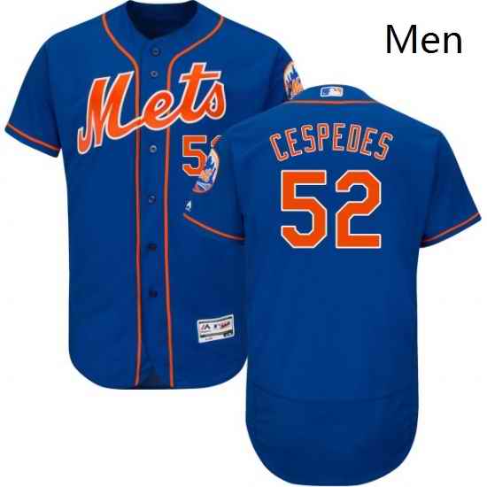 Mens Majestic New York Mets 52 Yoenis Cespedes Royal Blue Alternate Flex Base Authentic Collection MLB Jersey
